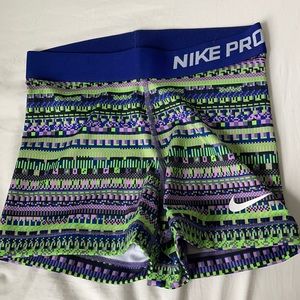 Patterned Nike Pro Spandex Shorts